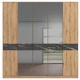Drehtürenschrank Versity-D Eiche Artisanmarmoroptik 5trg - Eiche Artisan, Trend, Holzwerkstoff (226/229/54cm) - James Wood