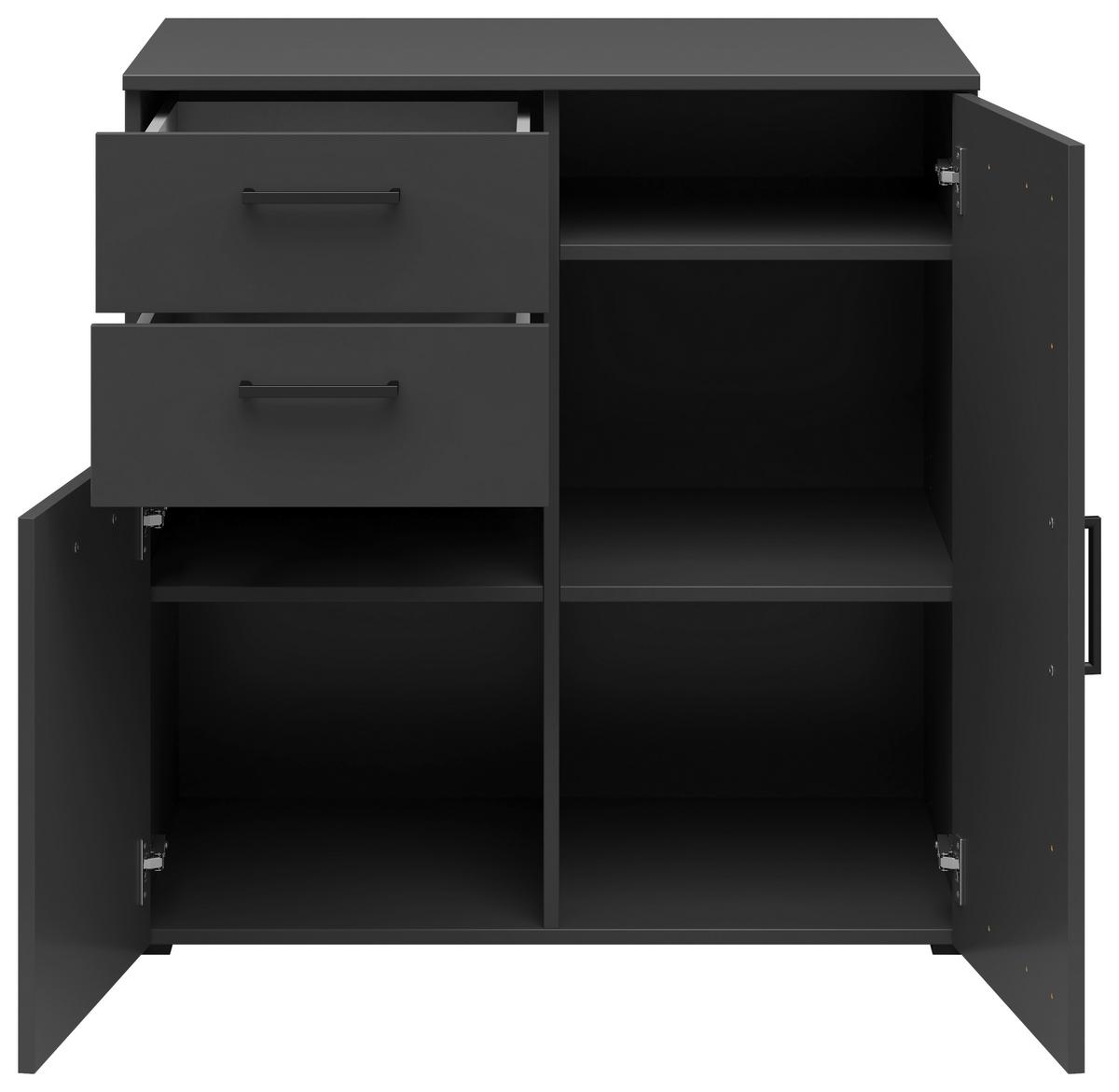 Komód Multistauraum - grafitszürke, Modern, faalapú anyag (80/83/52cm) - Carryhome