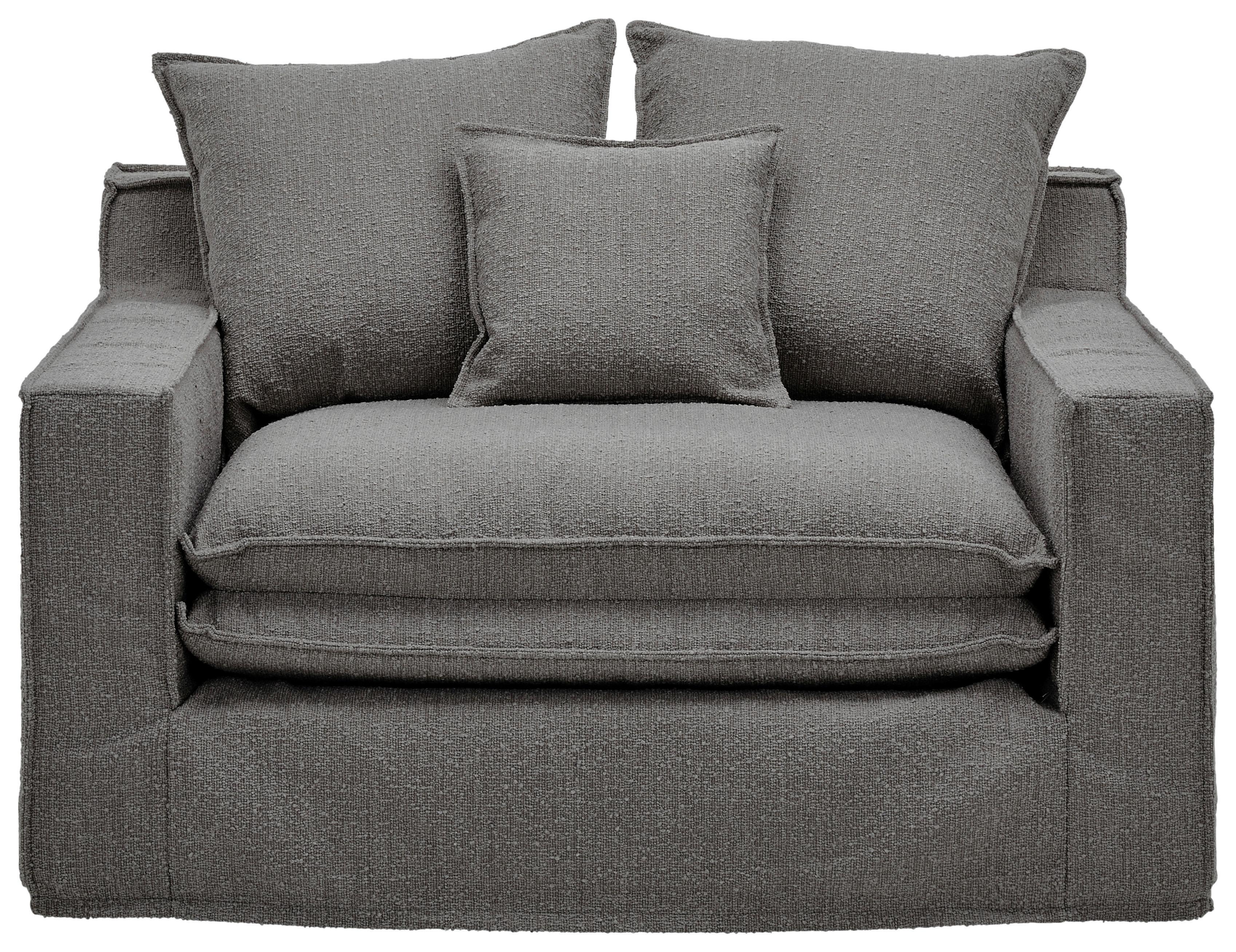 Sessel Aurora - Schwarz/Grau, Trend, Textil (129/92/105cm) - Livetastic