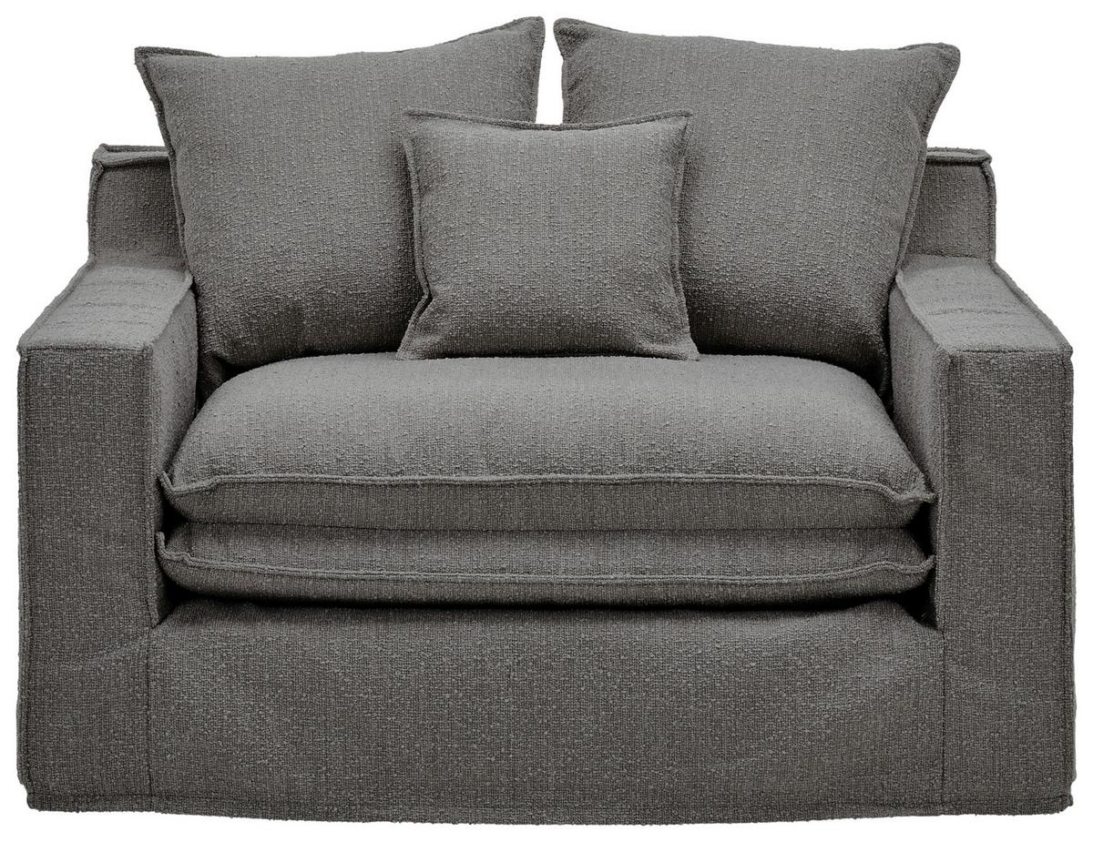 Sessel Aurora - Schwarz/Grau, Trend, Textil (129/92/105cm) - Livetastic