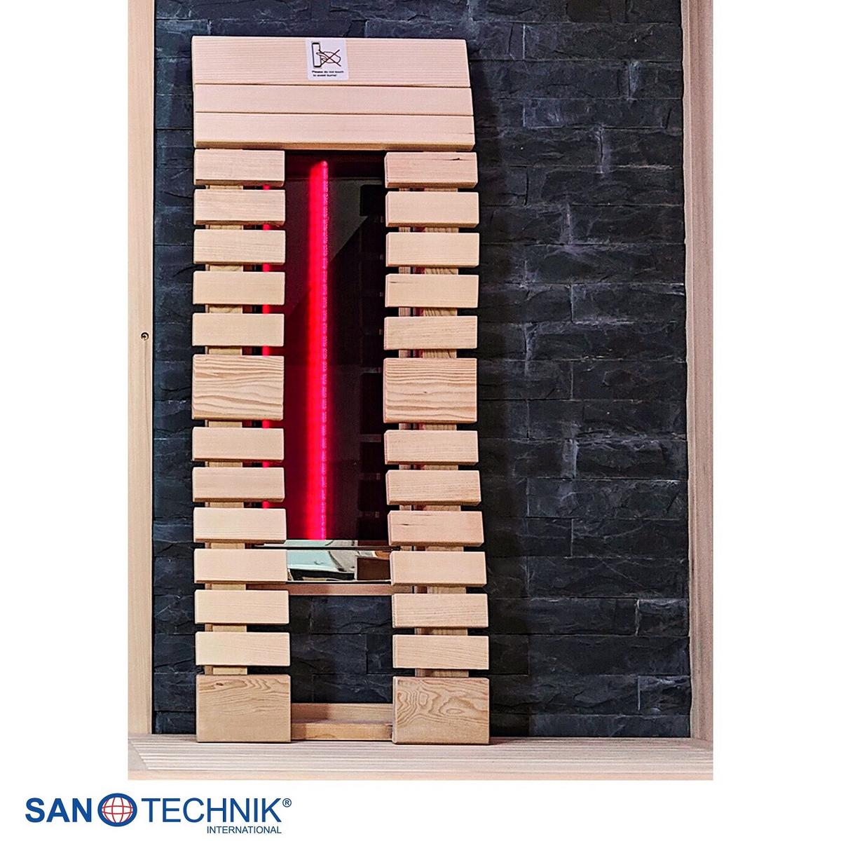 INFRAROTKABINE KIRUNA 3-4 PERSONEN - Naturfarben, Basics, Glas/Holz (160/210/160cm) - Sanotechnik