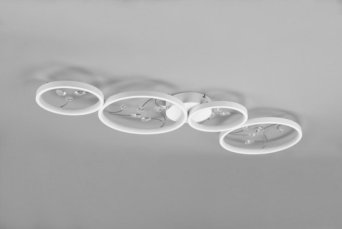 Deckenleuchte L: 95,5 cm 3 Helligkeitsstufen - Weiß, Design, Metall (95,5/40/6,5cm) - Trio Leuchten