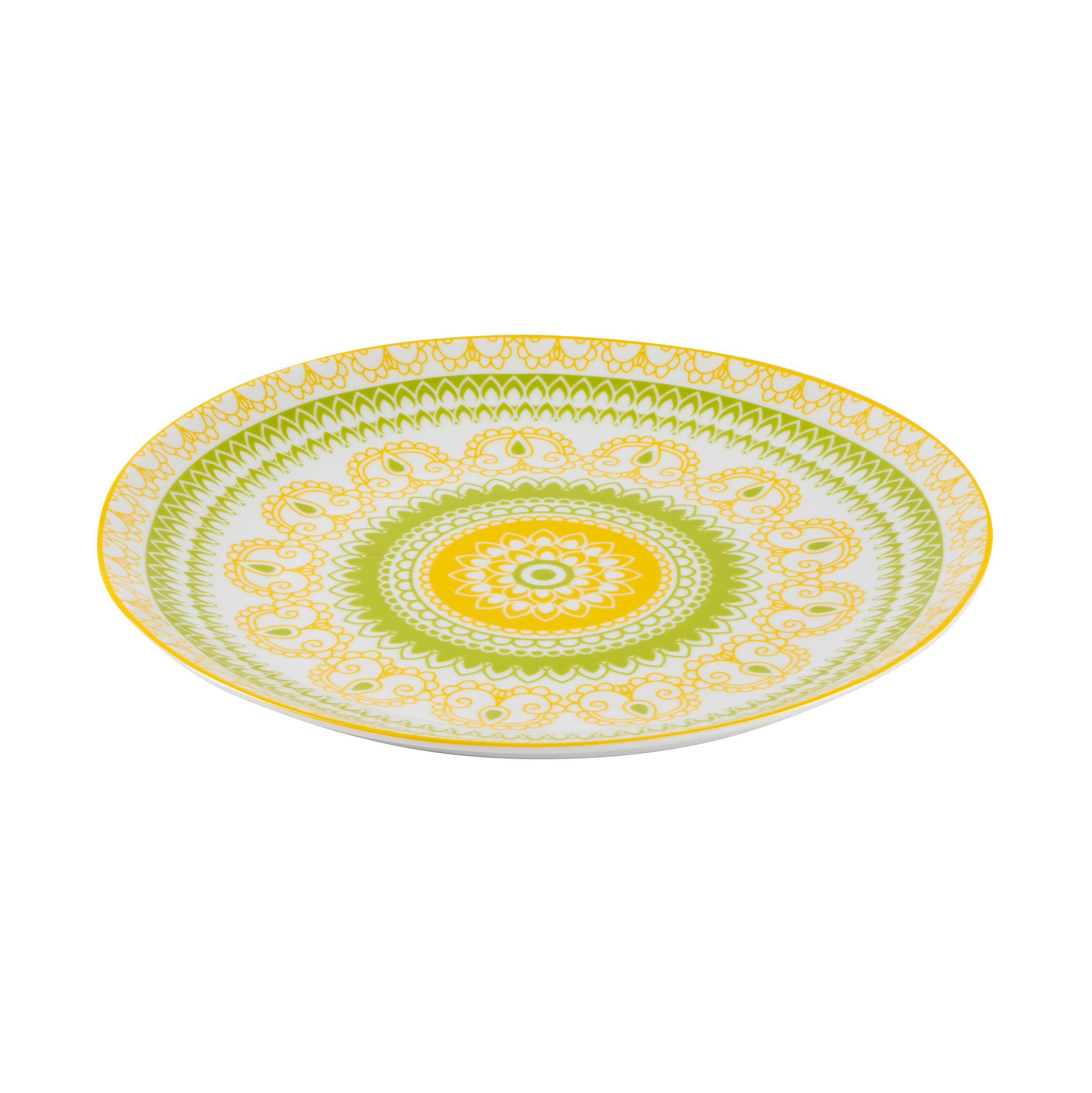 Plytký tanier Maja, Ø: 20cm - žltá/zelená, Lifestyle, keramika (20/2,3cm) - Mömax