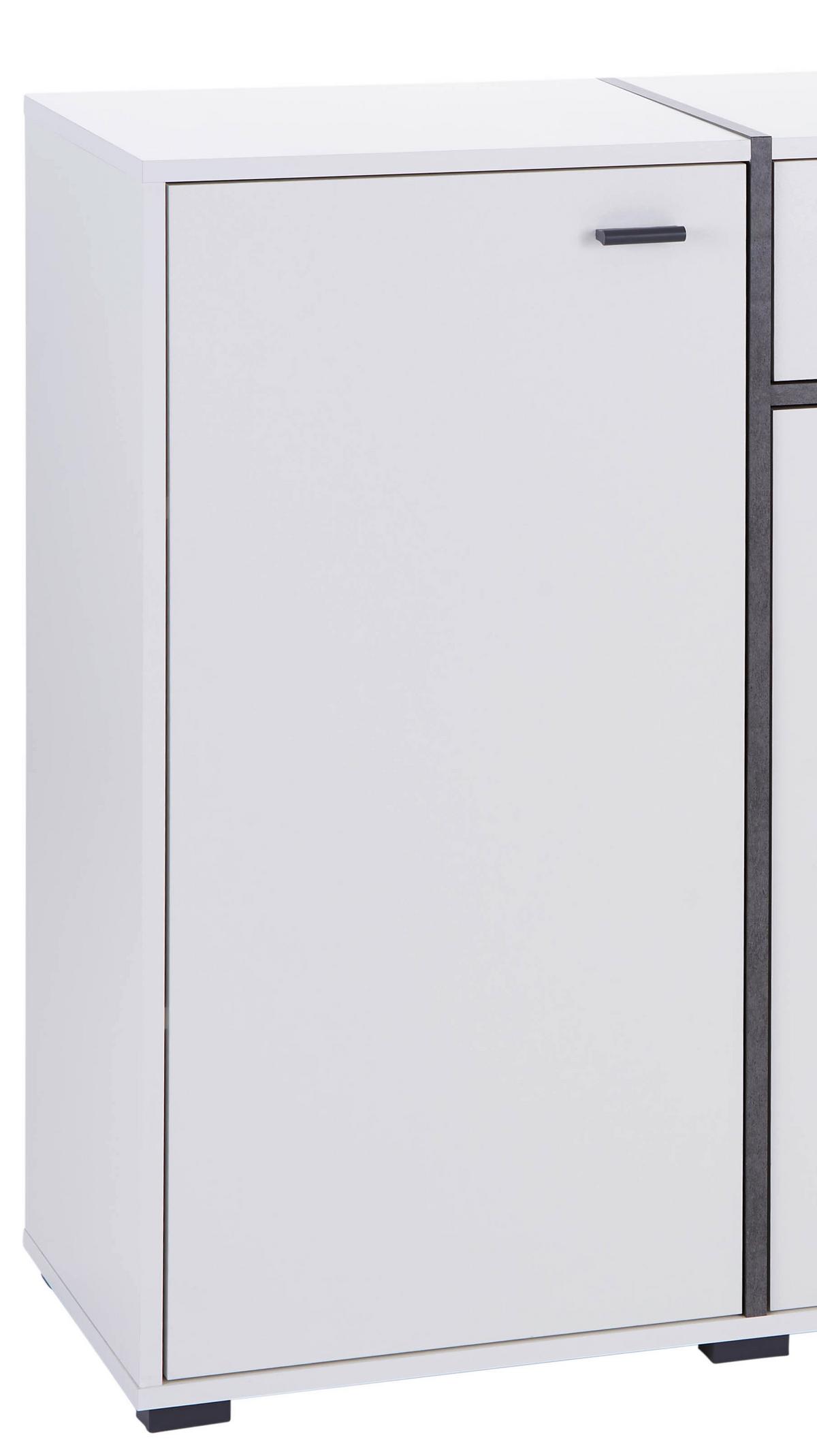 Kommode B: 187,5 Cm Miri, Weiß/betonoptik - MODERN, Holzwerkstoff (187,5/95,8/41,7cm)
