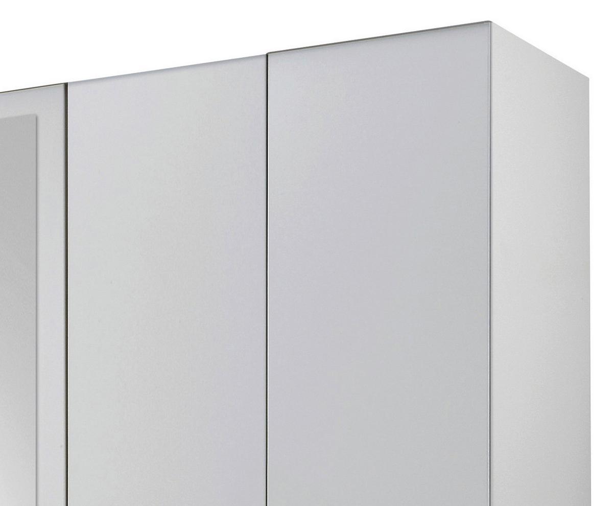 Drehtürenschrank Mit Spiegel + Laden 225cm Fly, Weiß/graphit - Graphitfarben/Weiß, Design, Glas/Holzwerkstoff (225/210/58cm) - MID.YOU