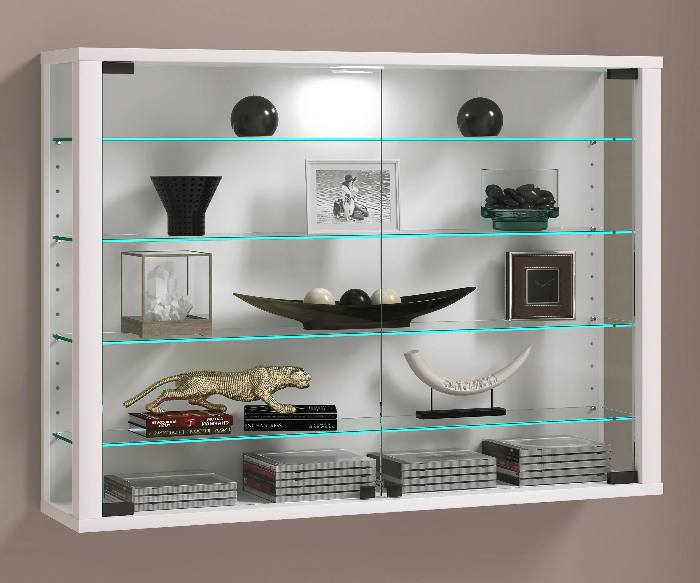Hängevitrine Vitrosa Weiß B: 83 cm - Weiß, Design, Glas/Holzwerkstoff (83/60/18cm) - MID.YOU