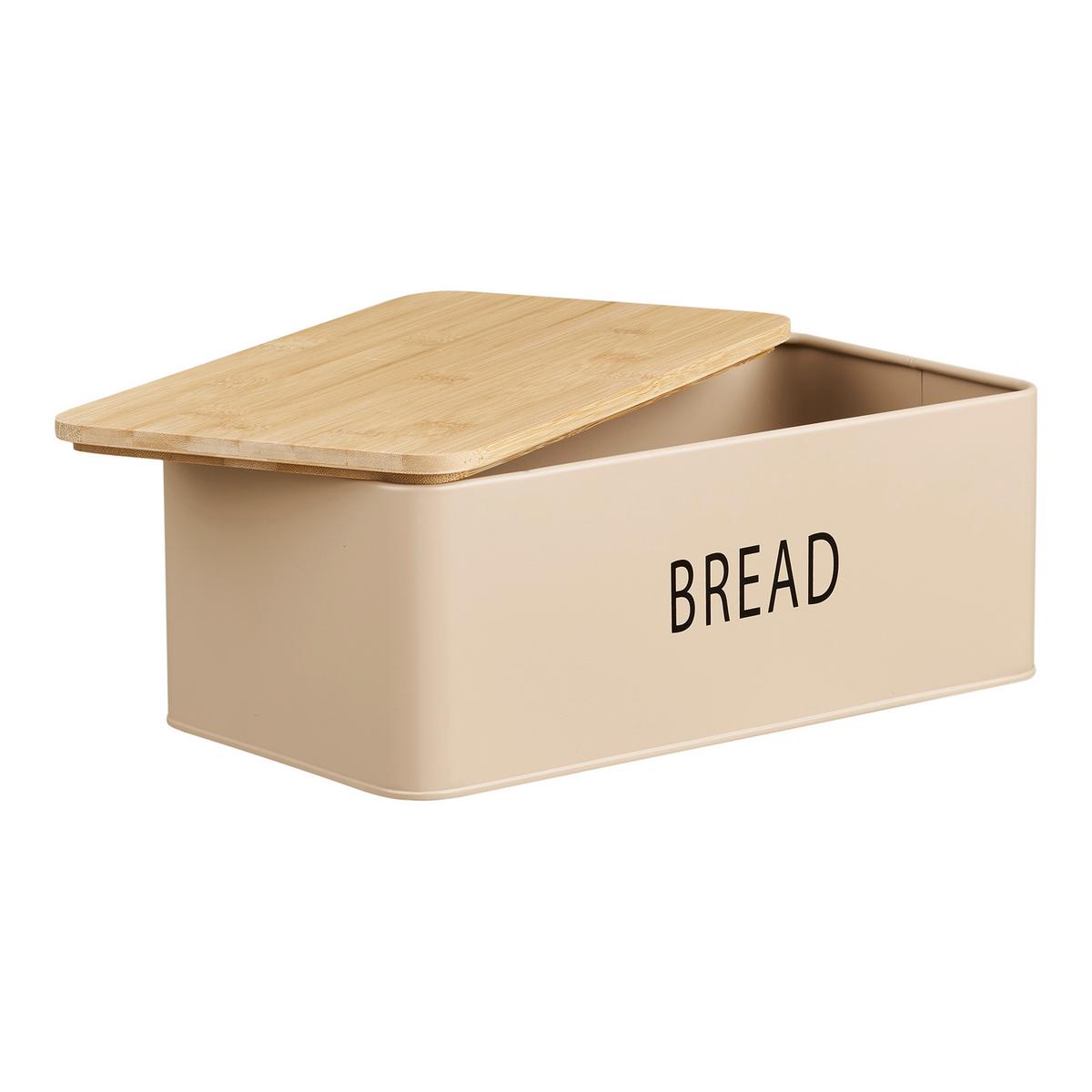 Vorratsdosenset Beige Tula Bread Box 4 -Teilig. - Beige/Naturfarben, Basics, Holz/Metall