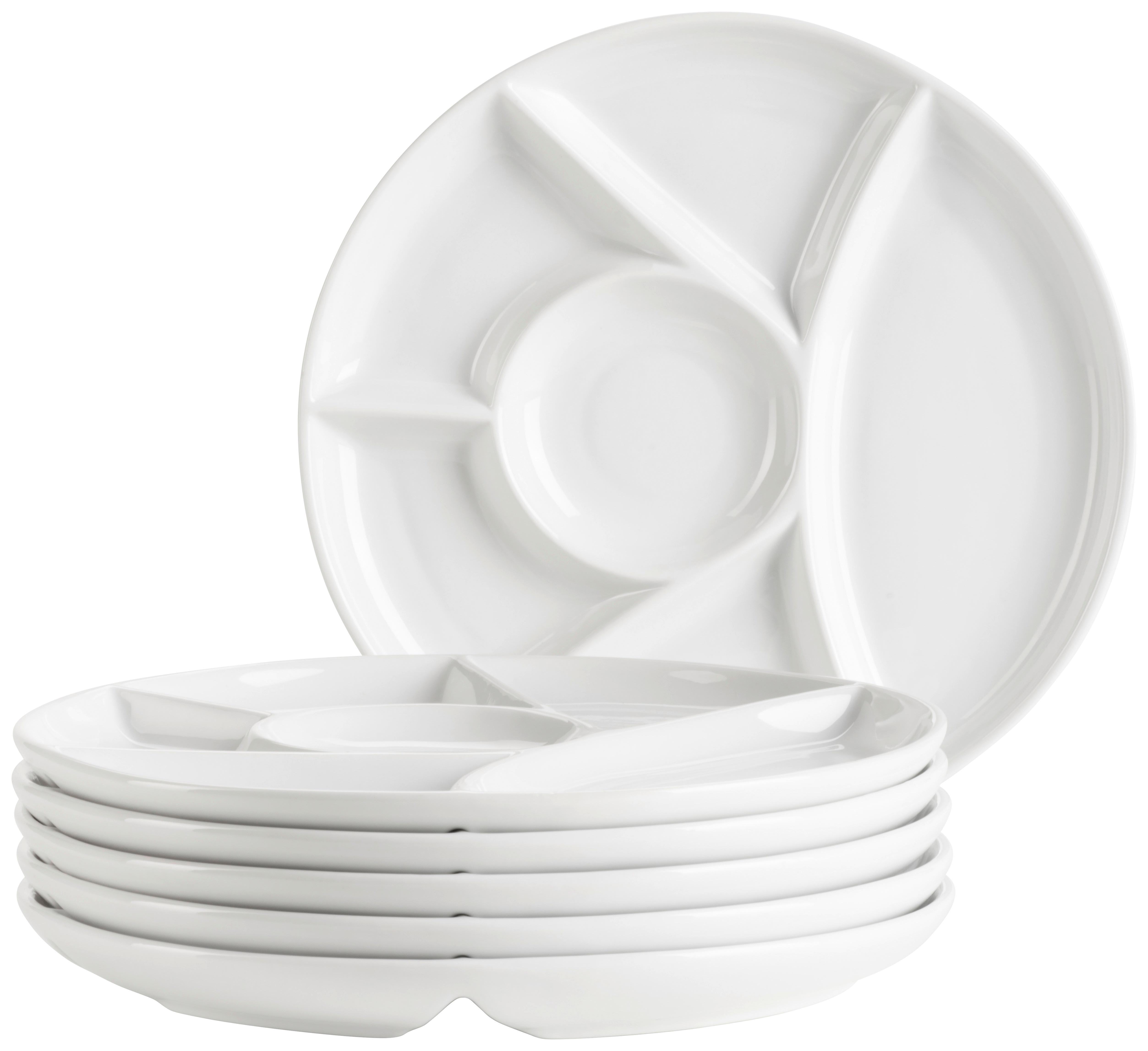 Tellerset Weiß, 6-teilig - Weiß, Trend, Keramik (22cm) - Mäser