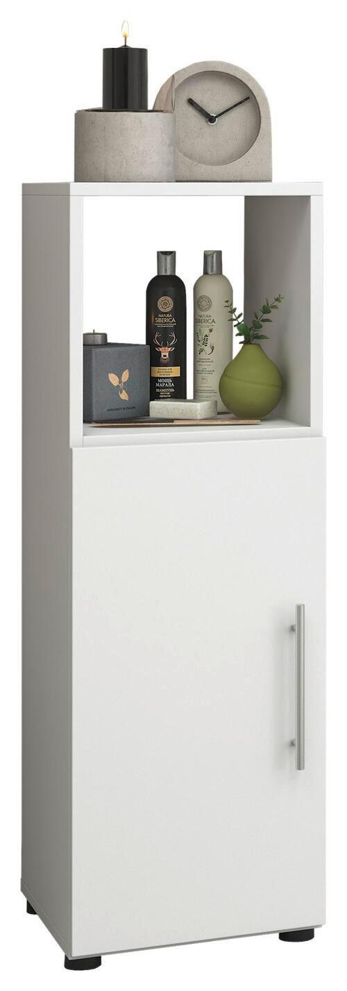 Midischrank mit Drehtür Flandu 31cm Weiß/Schwarz Dekor - Schwarz/Weiß, KONVENTIONELL, Holzwerkstoff (31/93/30cm) - MID.YOU