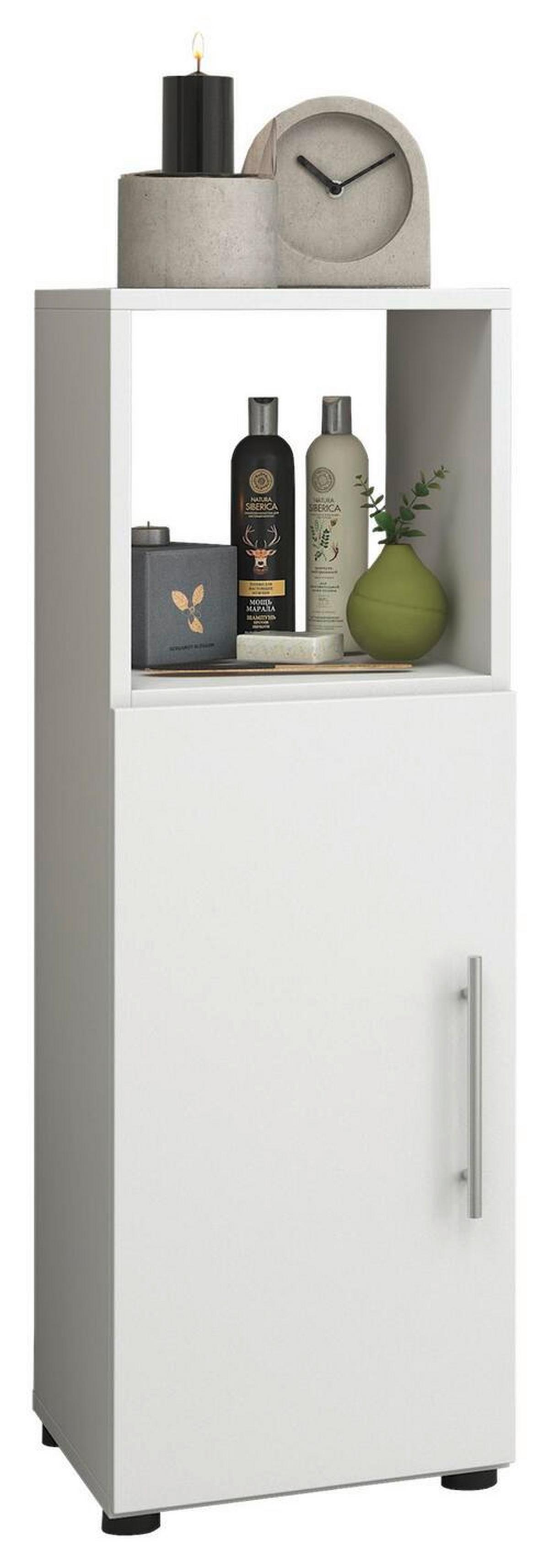 Midischrank Mit Drehtür Flandu 31cm Weiß/schwarz Dekor - Schwarz/Weiß, KONVENTIONELL, Holzwerkstoff (31/93/30cm) - MID.YOU