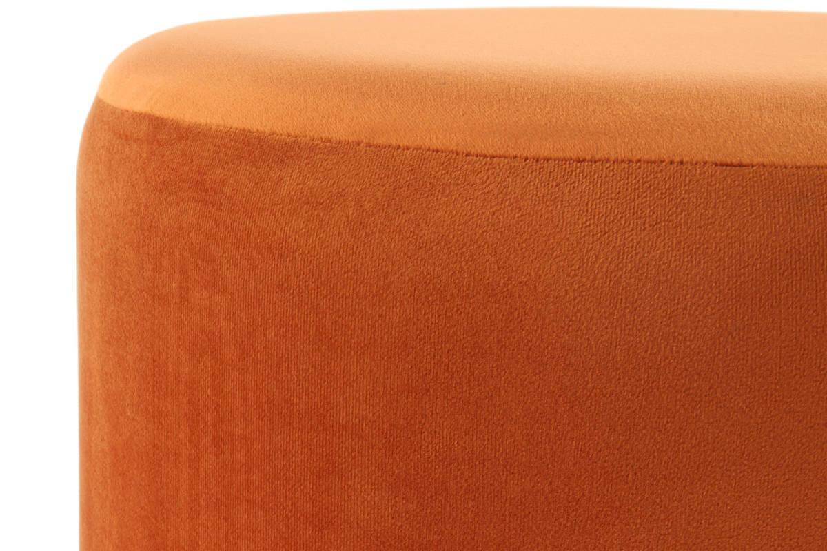 Hocker Pouf Samt/Edelstahl Orange/Golden H: 44,5 cm - Champagner/Goldfarben, Basics, Holzwerkstoff/Textil (41/44,5/41cm) - Kayoom