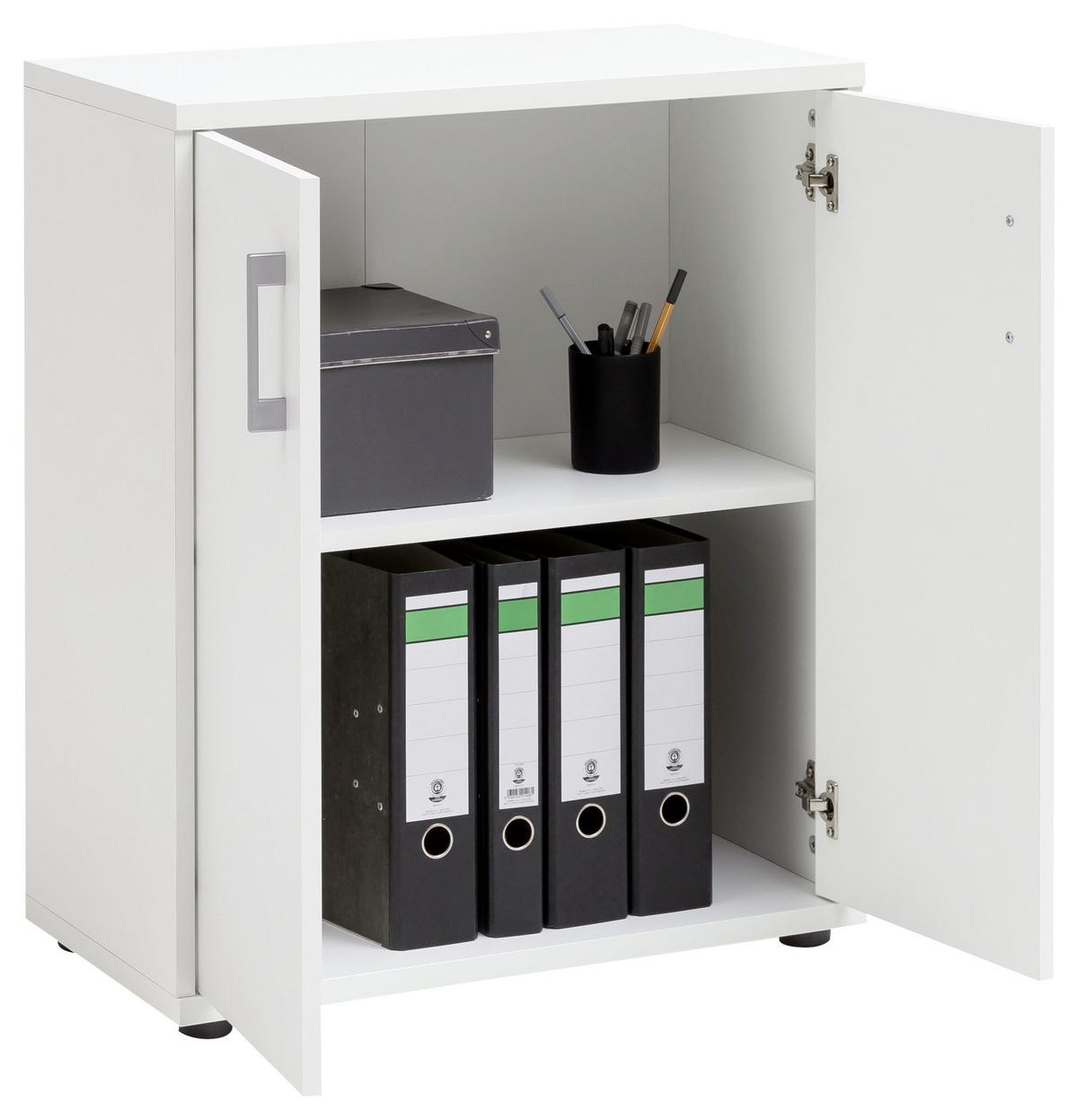 Aktenschrank Serie Weiß B: 65,1 cm - Weiß, Basics, Holzwerkstoff (65,1/77,3/34,5cm) - MID.YOU
