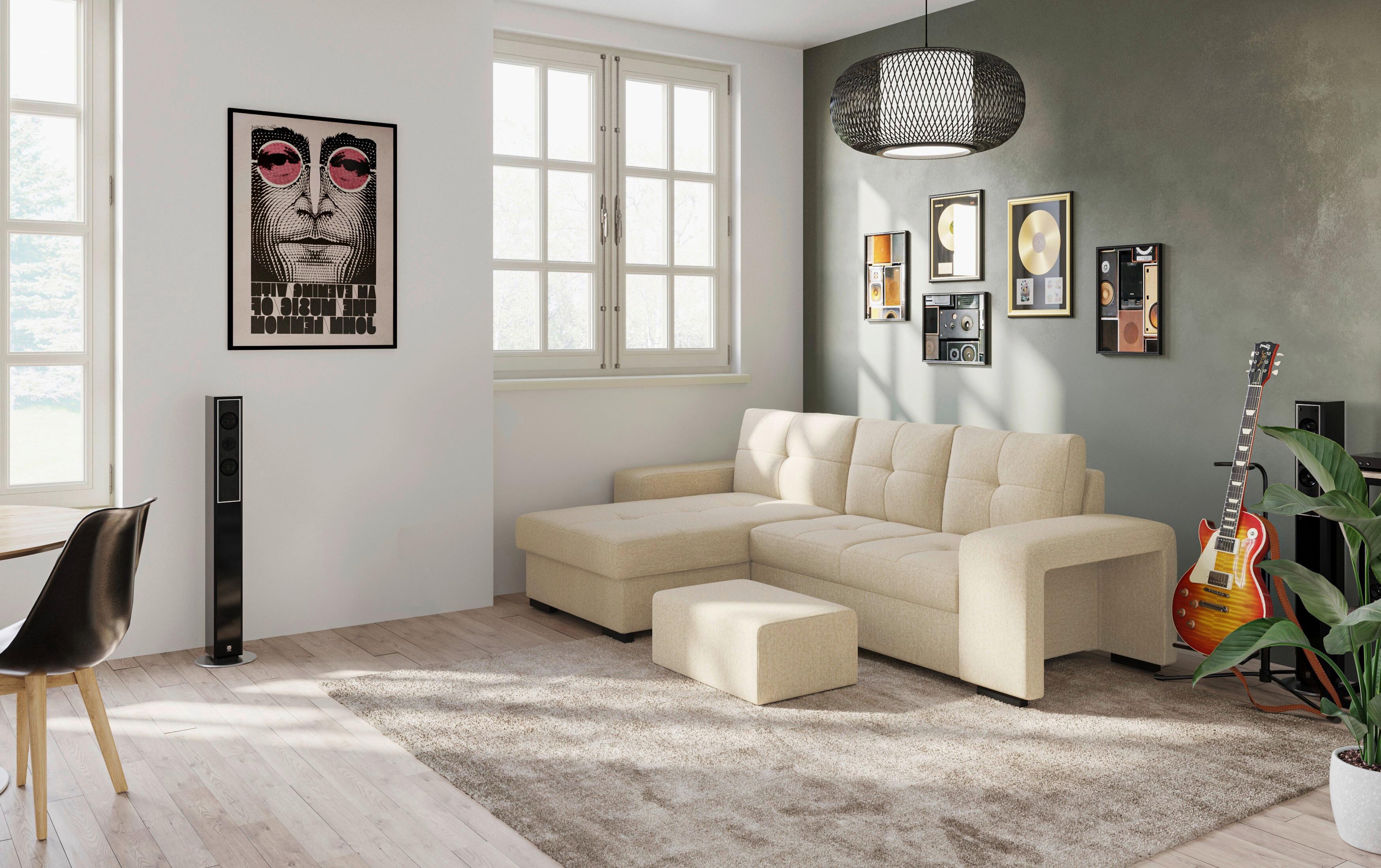 Sarokkanapé Mattina - Modern, textil (156/268cm)