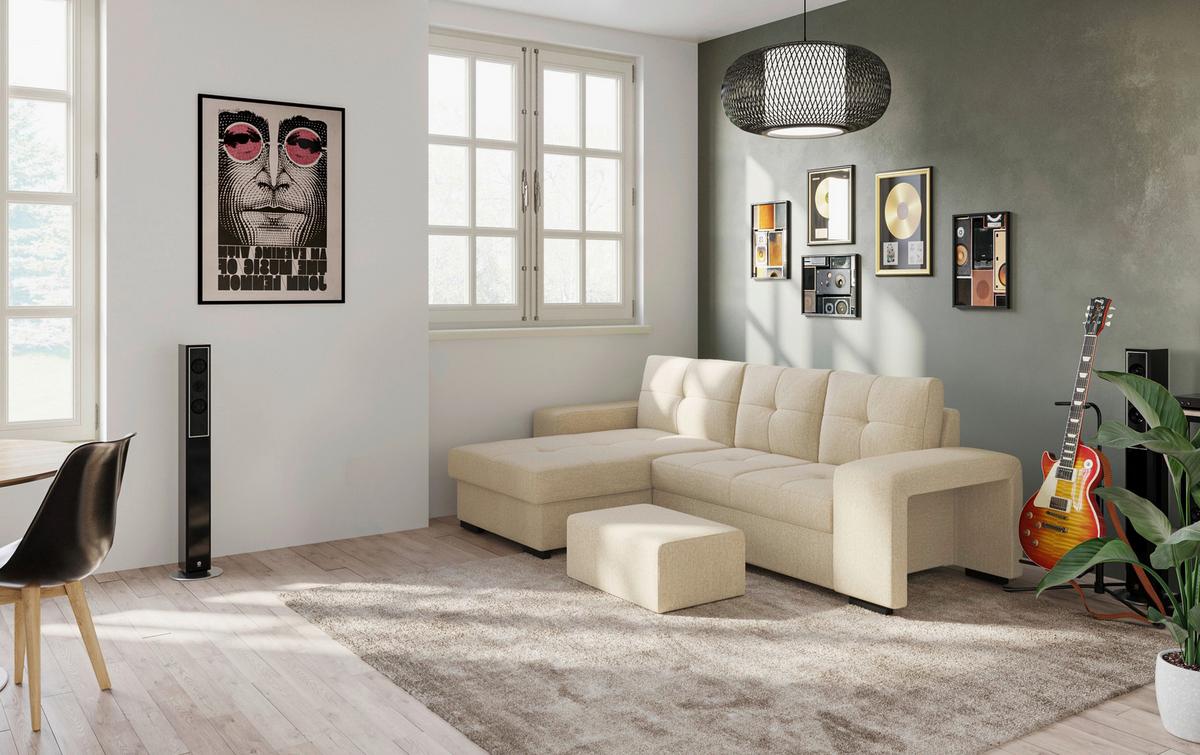 Sarokkanapé Mattina - Modern, textil (156/268cm)