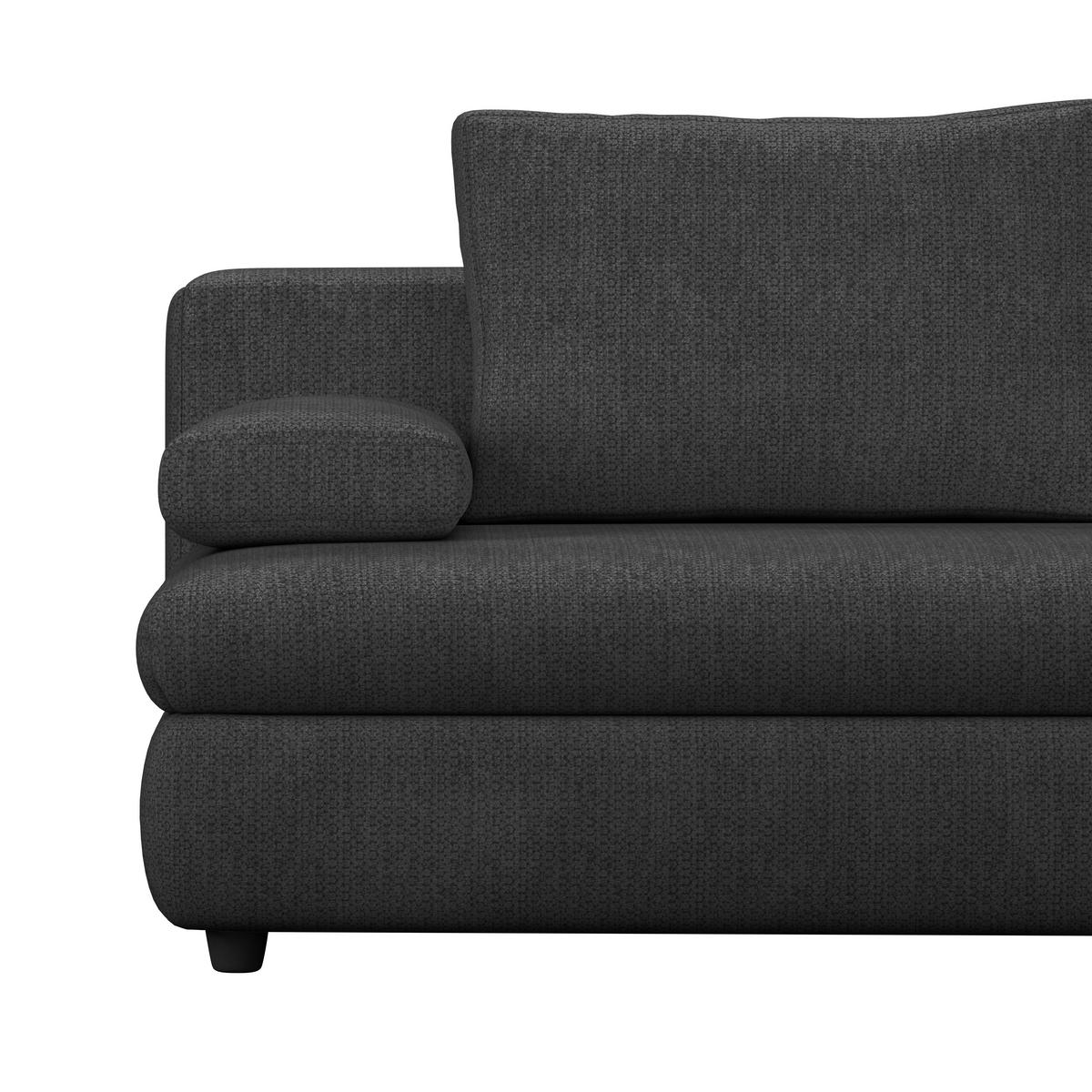 3-Sitzer-Sofa Mit Schlaffunktion Olso Schwarz - Schwarz, Trend, Holz/Kunststoff (205/72/100cm)