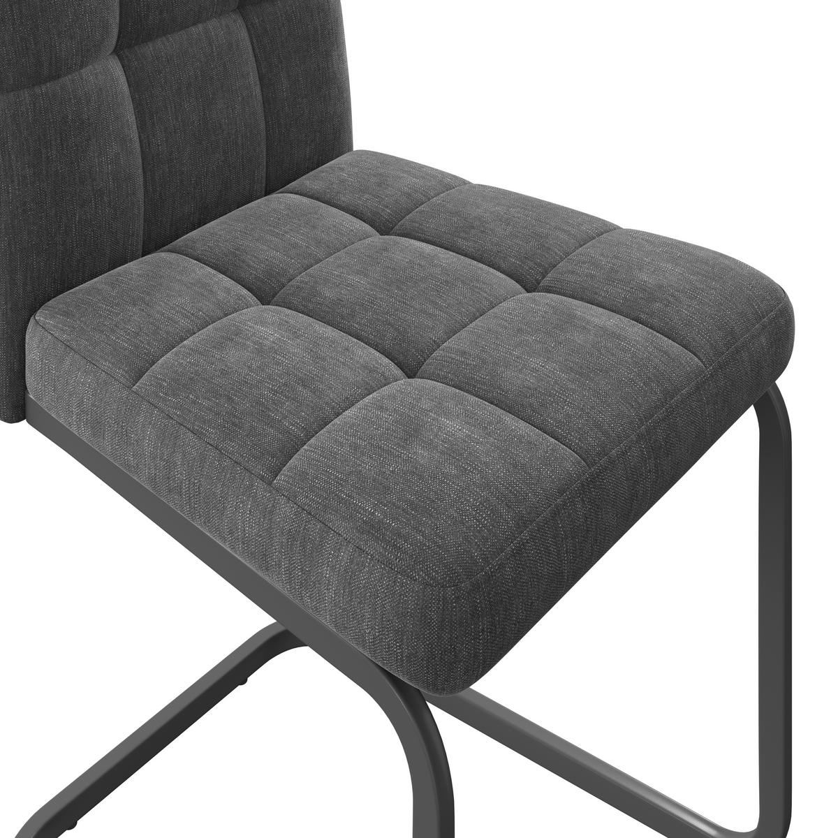 Esszimmerstuhl Laslo Dunkelgrau - Dunkelgrau/Schwarz, MODERN, Textil/Metall (43/92/56cm) - MID.YOU