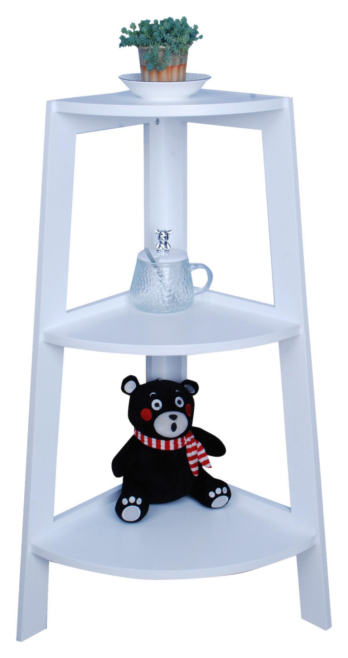 Eckregal Emil 37 cm Weiß - Weiß, MODERN, Holzwerkstoff (37/80/37cm)