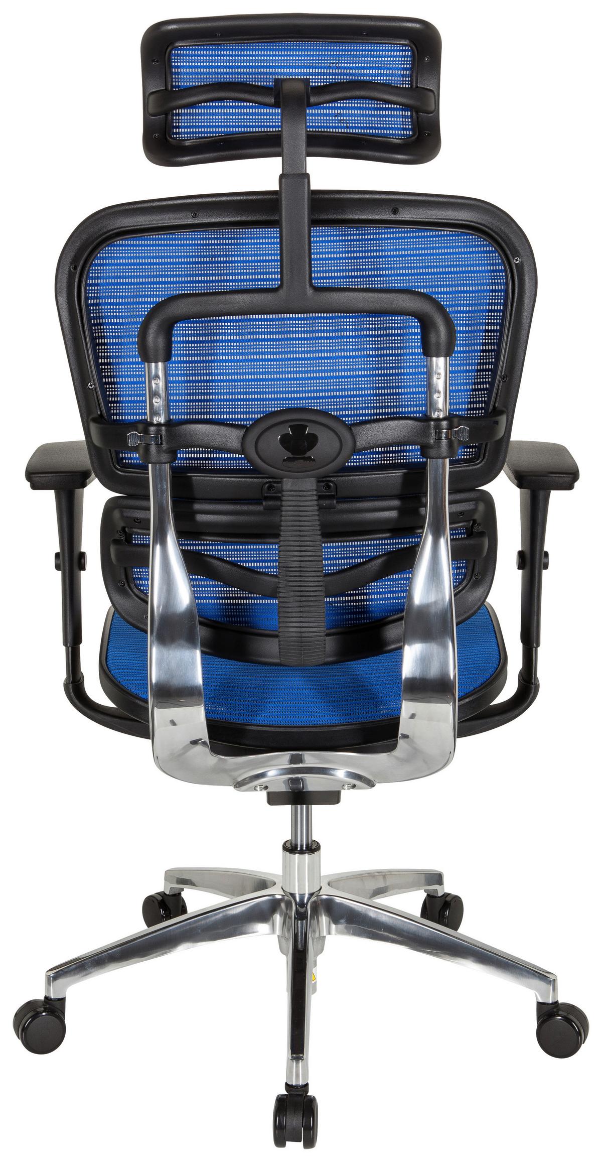 Drehstuhl Ergohuman Edition Armstützen Blau/schwarz - Chromfarben/Blau, MODERN, Kunststoff/Textil (67/141/63cm) - MID.YOU