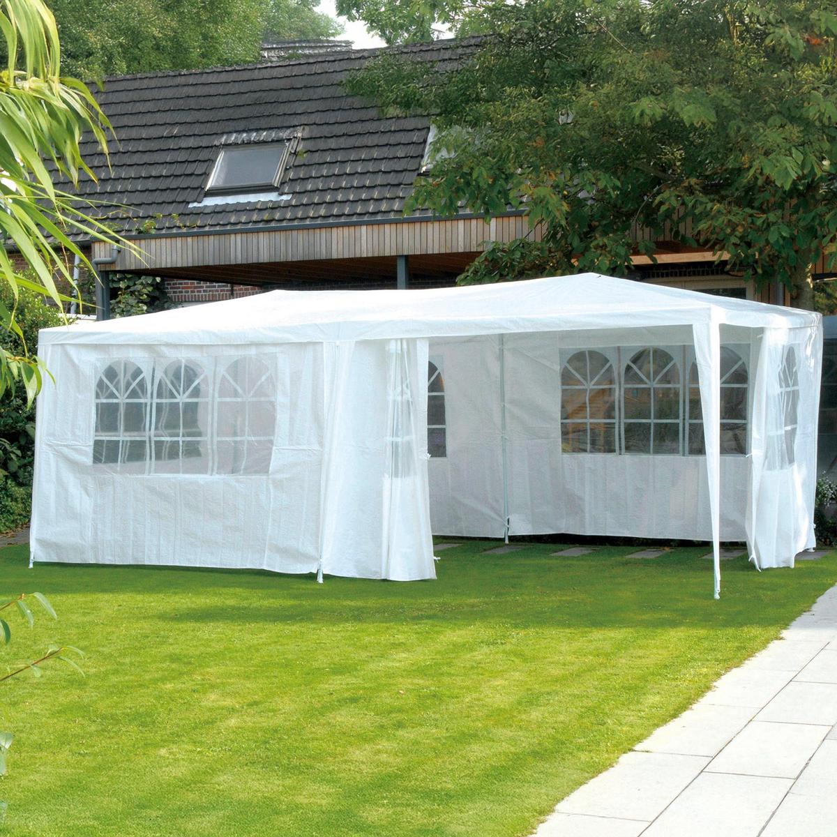 Pavillon Gazebo & Sidewalls 2.5x6x3mtr - Weiß, Basics, Kunststoff/Metall (600/300/250cm)