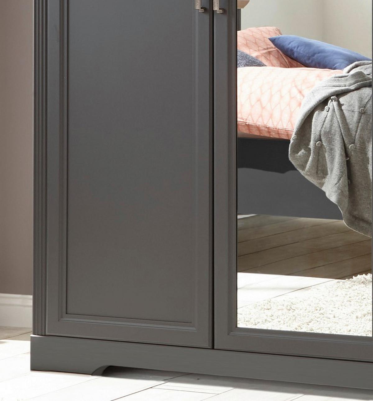 Drehtürenschrank Mit Spiegel 214 cm Jasmin II Graphitfarben - Graphitfarben/Eiche Artisan, LIFESTYLE, Holzwerkstoff (214/220/64cm)