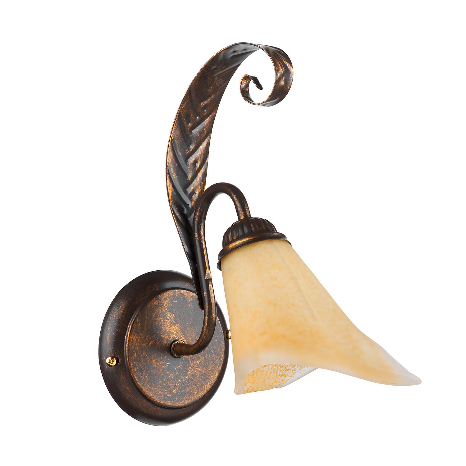 Wandleuchte 4230/Ap - Bronzefarben, KONVENTIONELL, Glas/Metall (21/21/32cm)