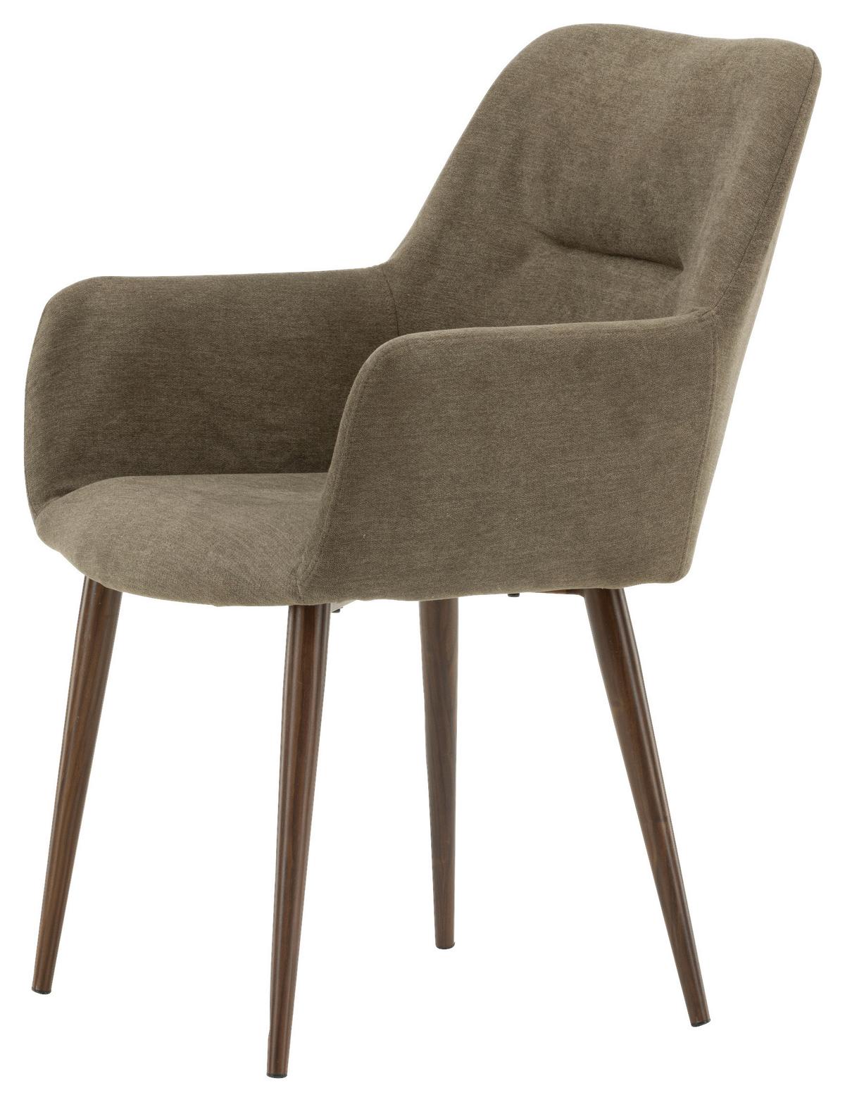 Stuhl-Set Tomorrow - Dunkelgrau/Braun, Design, Textil/Metall (60/90/62cm) - Livetastic
