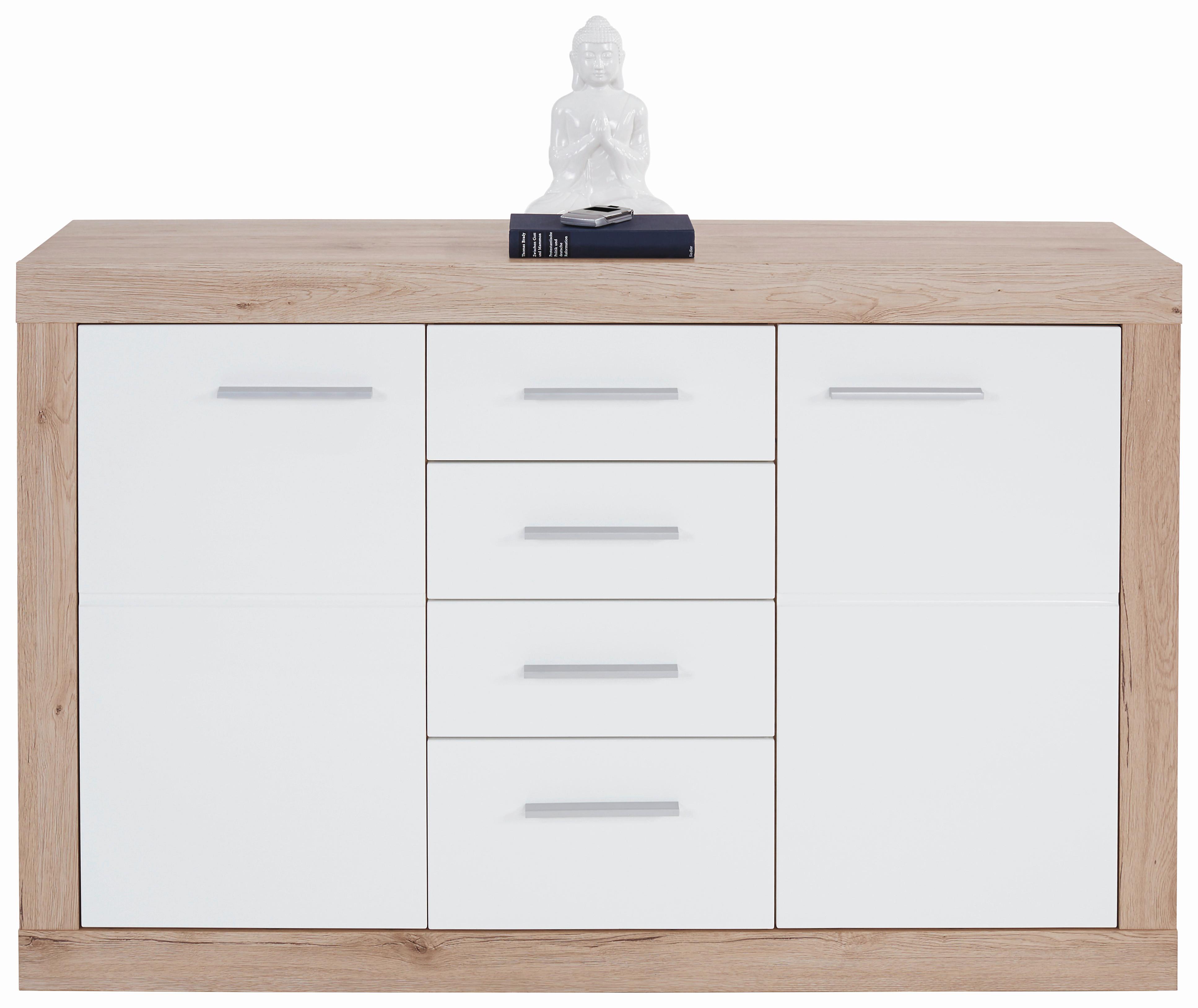 ŠIROKÁ KOMODA MALTA - čierna/biela, Modern, kompozitné drevo/plast (138/86/35cm)