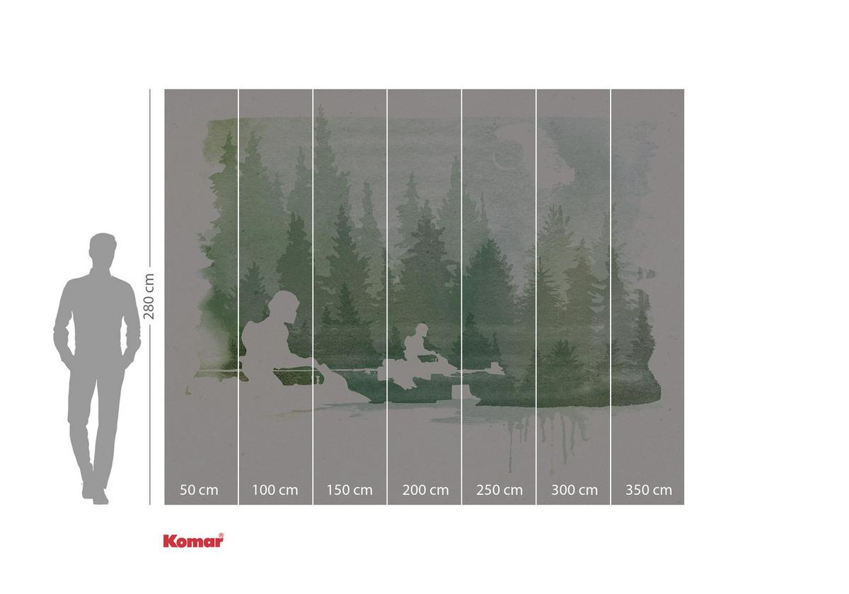 Fototapete Star Wars Endor Speeders - Weiß/Grün, Trend, Papier (350/280cm)
