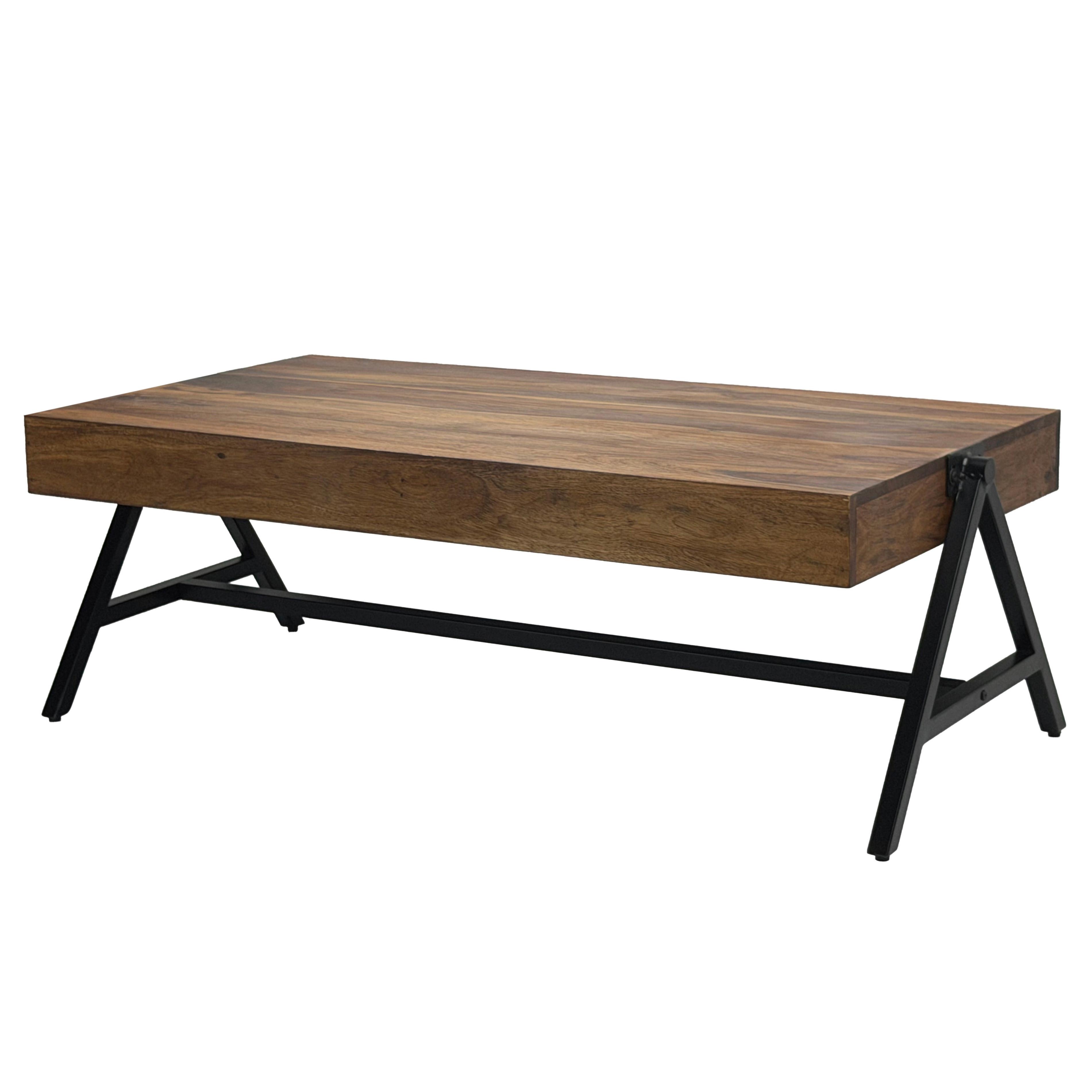 COUCHTISCH Braun L: 120cm - Schwarz/Braun, Design, Holz/Metall (120/60/40cm) - MID.YOU