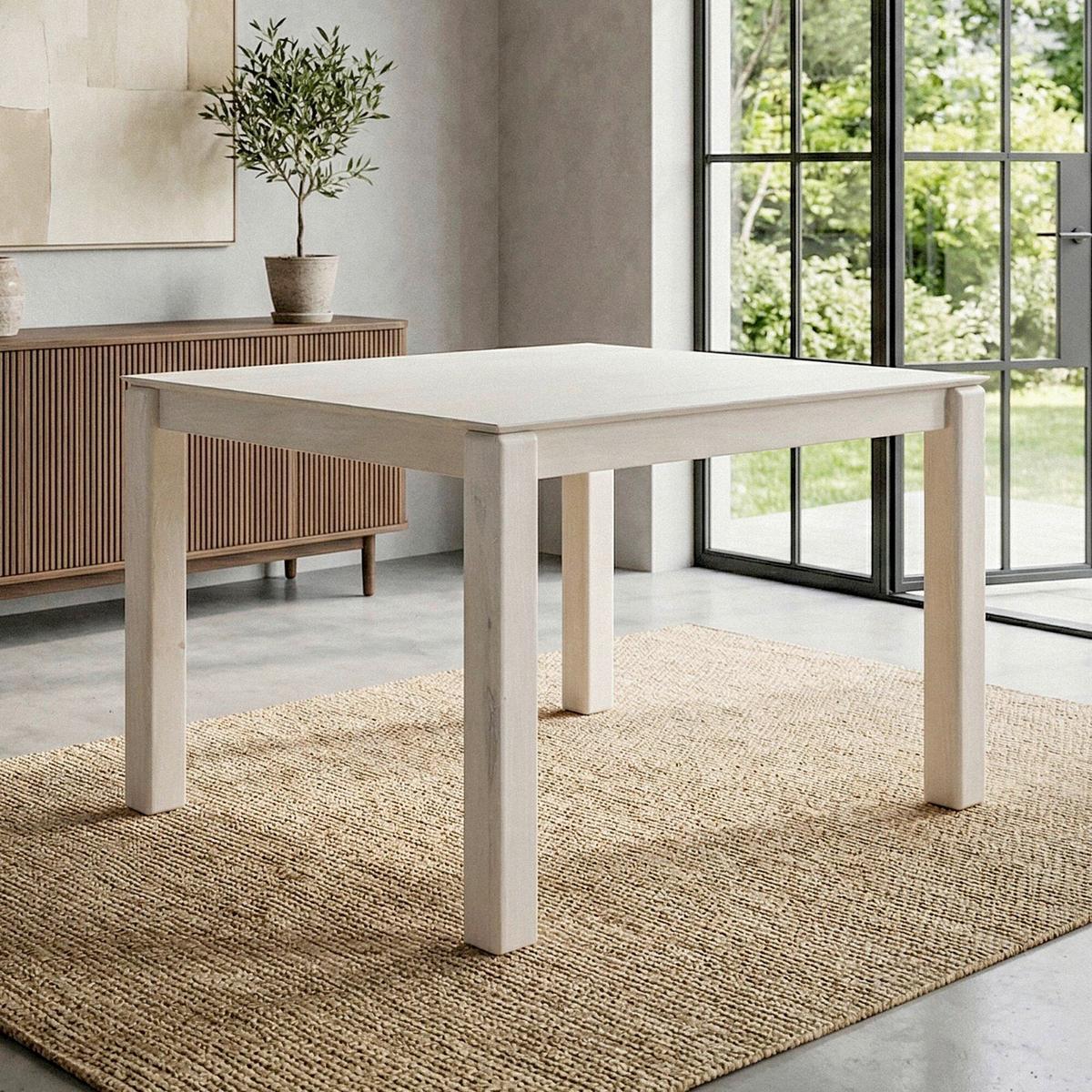 ESSTISCH Weiß L: 80cm - Weiß, Design, Holz (80/75/80cm) - Livetastic