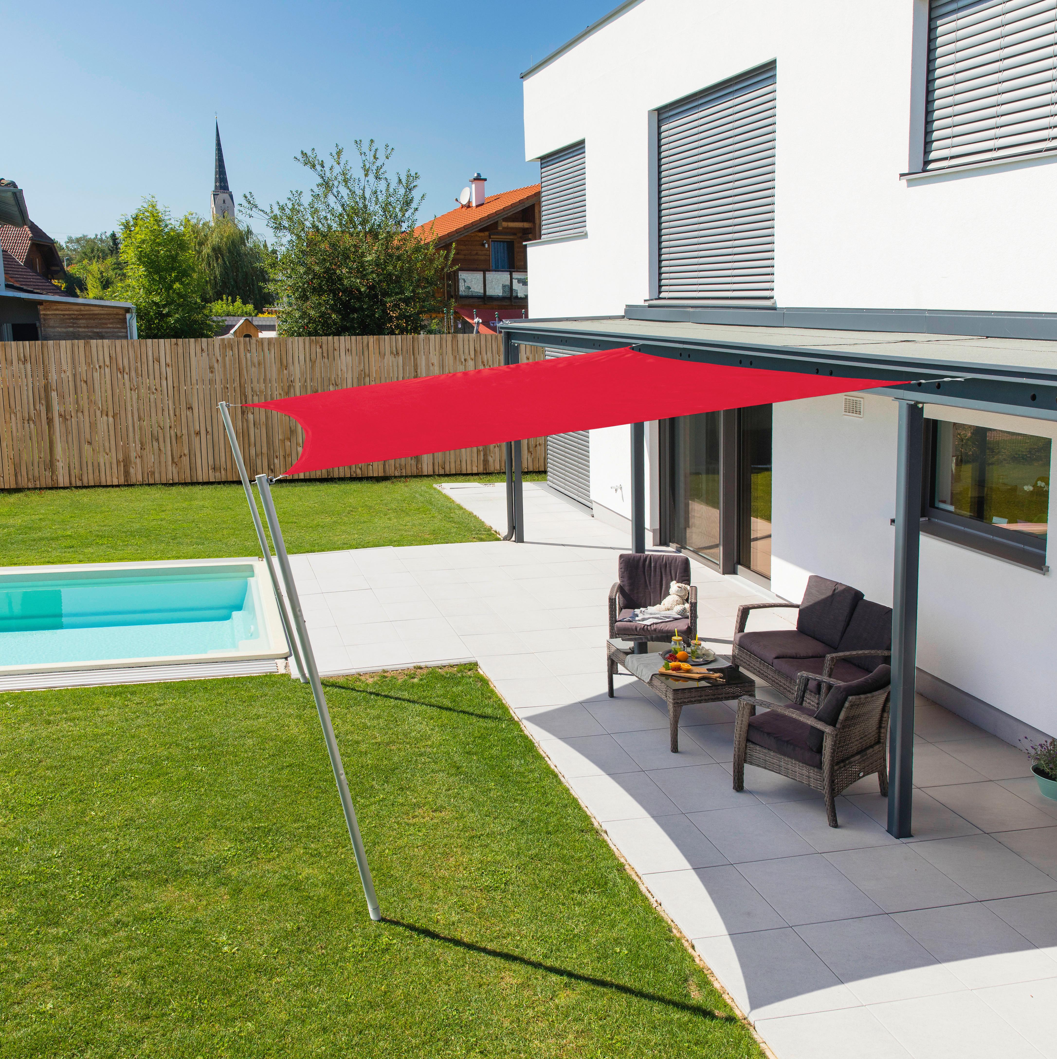 Sonnensegel Quadrat 4x4 M - Dunkelrot, Basics (400/400cm)