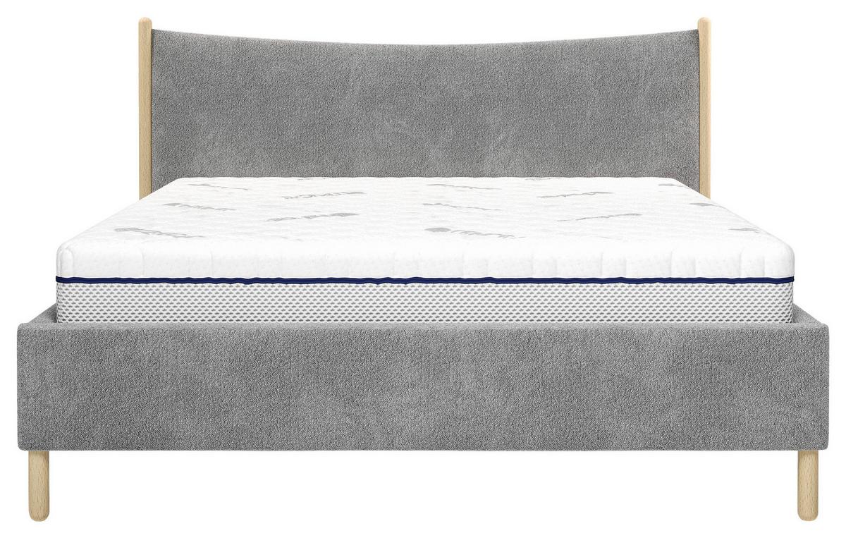 Polsterbett Nature Anthrazit Lf: 180x200 Cm - Anthrazit/Buchefarben, MODERN, Holz/Holzwerkstoff (180/200cm) - MID.YOU