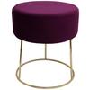 Hocker Marilyn Samt Beere Sitz Gepolstert H: 40,5 cm - Beere/Goldfarben, Design, Textil (35,5/40,5/35,5cm) - Echtwerk