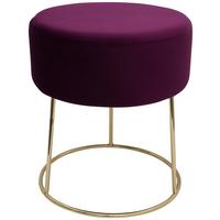 Hocker Marilyn Samt Beere Sitz Gepolstert H: 40,5 cm - Beere/Goldfarben, Design, Textil (35,5/40,5/35,5cm) - Echtwerk