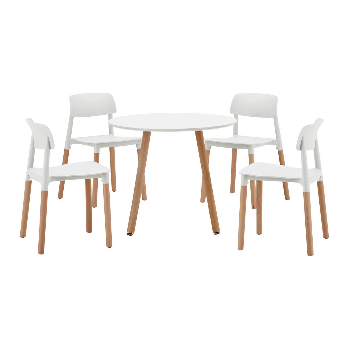 Dětská sedací souprava DESSY bílá - bílá, Moderní, dřevo/plast (60/48/60cm) - Bessagi Kids