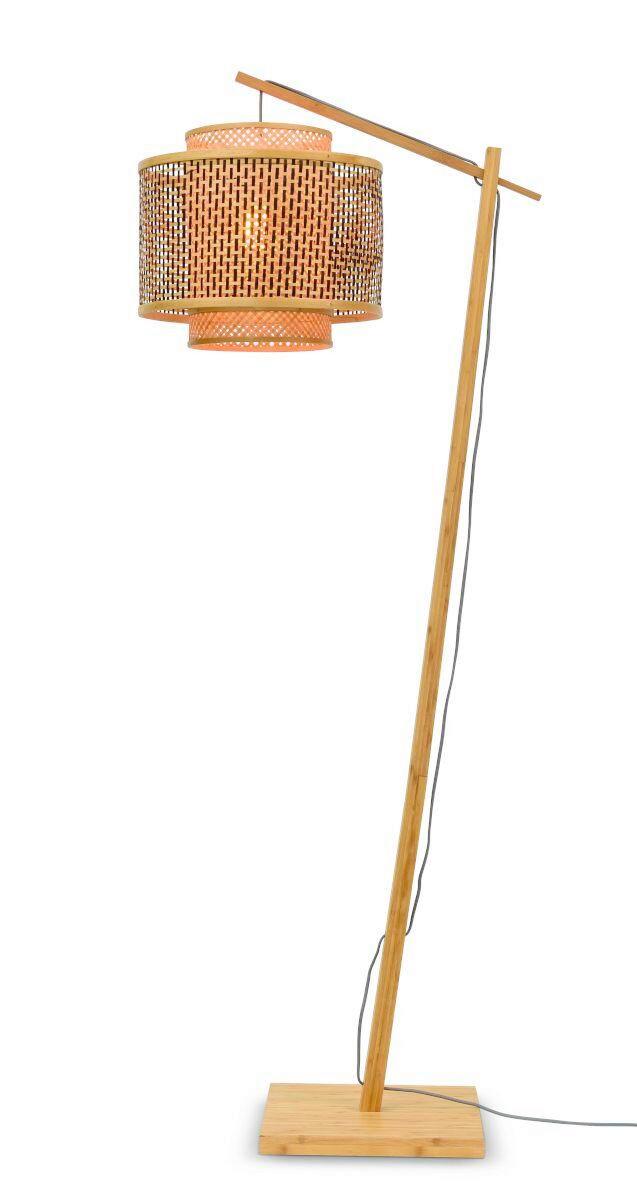 STEHLEUCHTE BHUTAN/F/AD/N/4034/BN - Schwarz/Naturfarben, Trend, Holz (176/40/68cm) - Good & Mojo