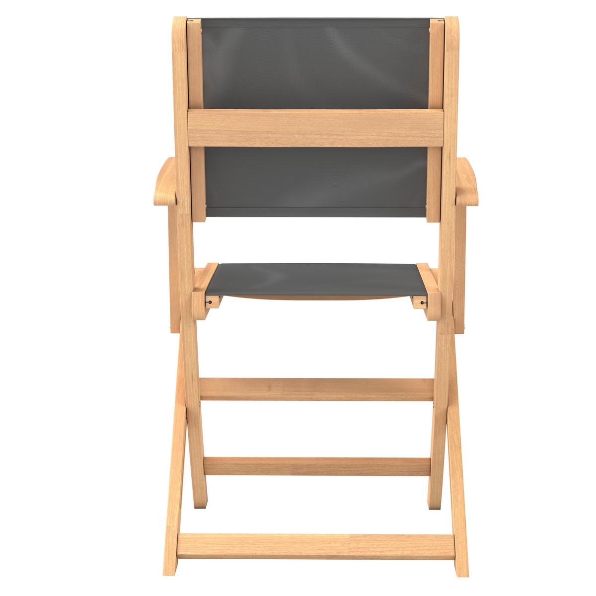 Gartenstuhl Klappbar Göteborg Akazie - Dunkelgrau/Teakfarben, MODERN, Holz/Kunststoff (49/91/57cm) - Beldano
