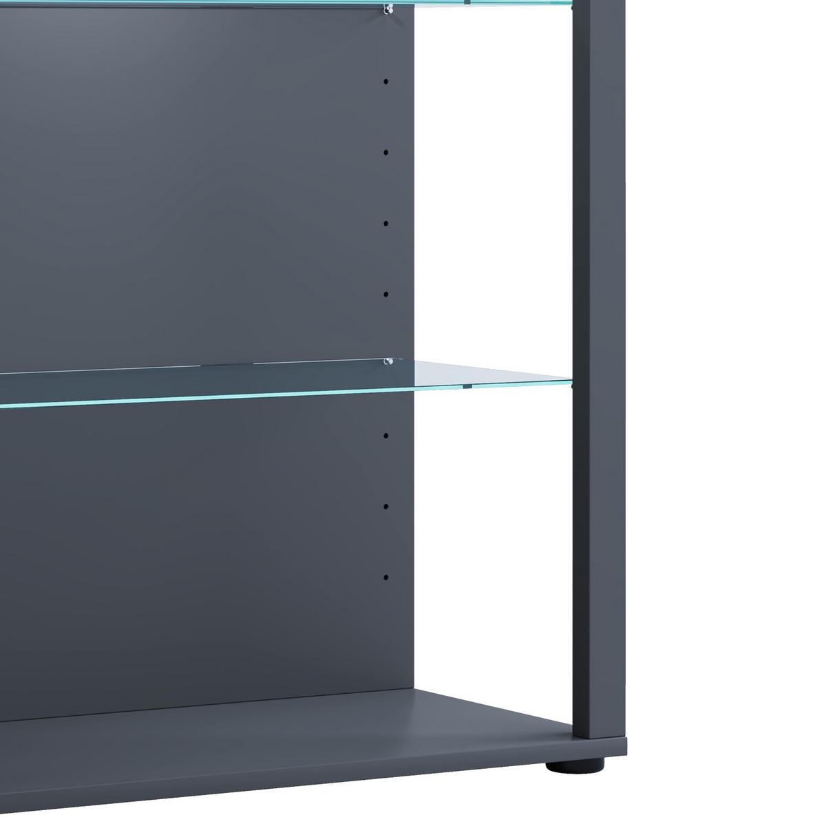 Vitrine Glasol XL B: 70 cm Stehend Anthrazit - Anthrazit/Schwarz, MODERN, Glas/Holzwerkstoff (70/90/35cm) - MID.YOU
