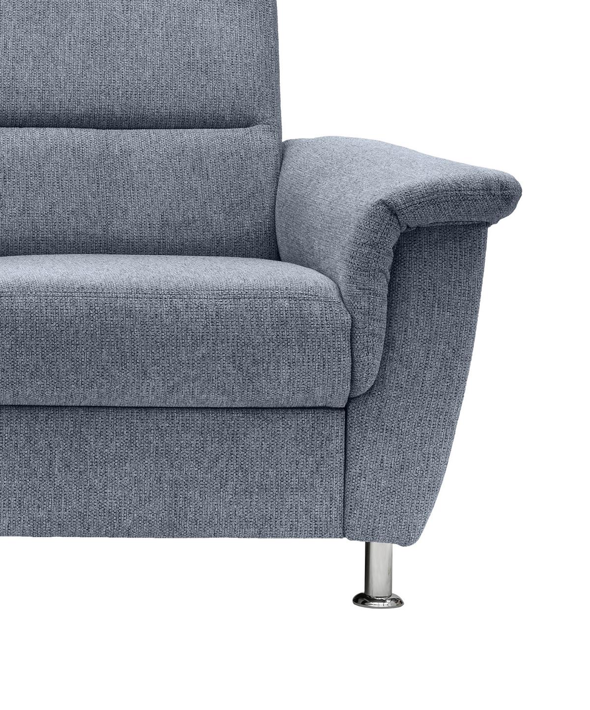 Ecksofa Mit Relaxfunktion Parole Hellblau Chenille - Chromfarben/Hellblau, KONVENTIONELL, Textil (184/231cm) - Livetastic