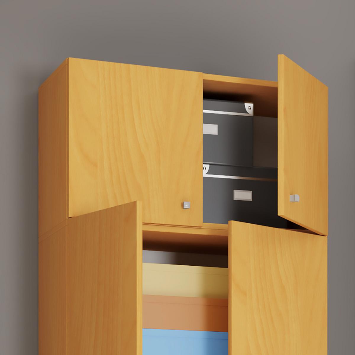 Mehrzweckschrank Lona XXL Buche Dekor BxH: 70x223 cm - Buchefarben/Schwarz, MODERN, Holzwerkstoff (70/223/39cm) - MID.YOU