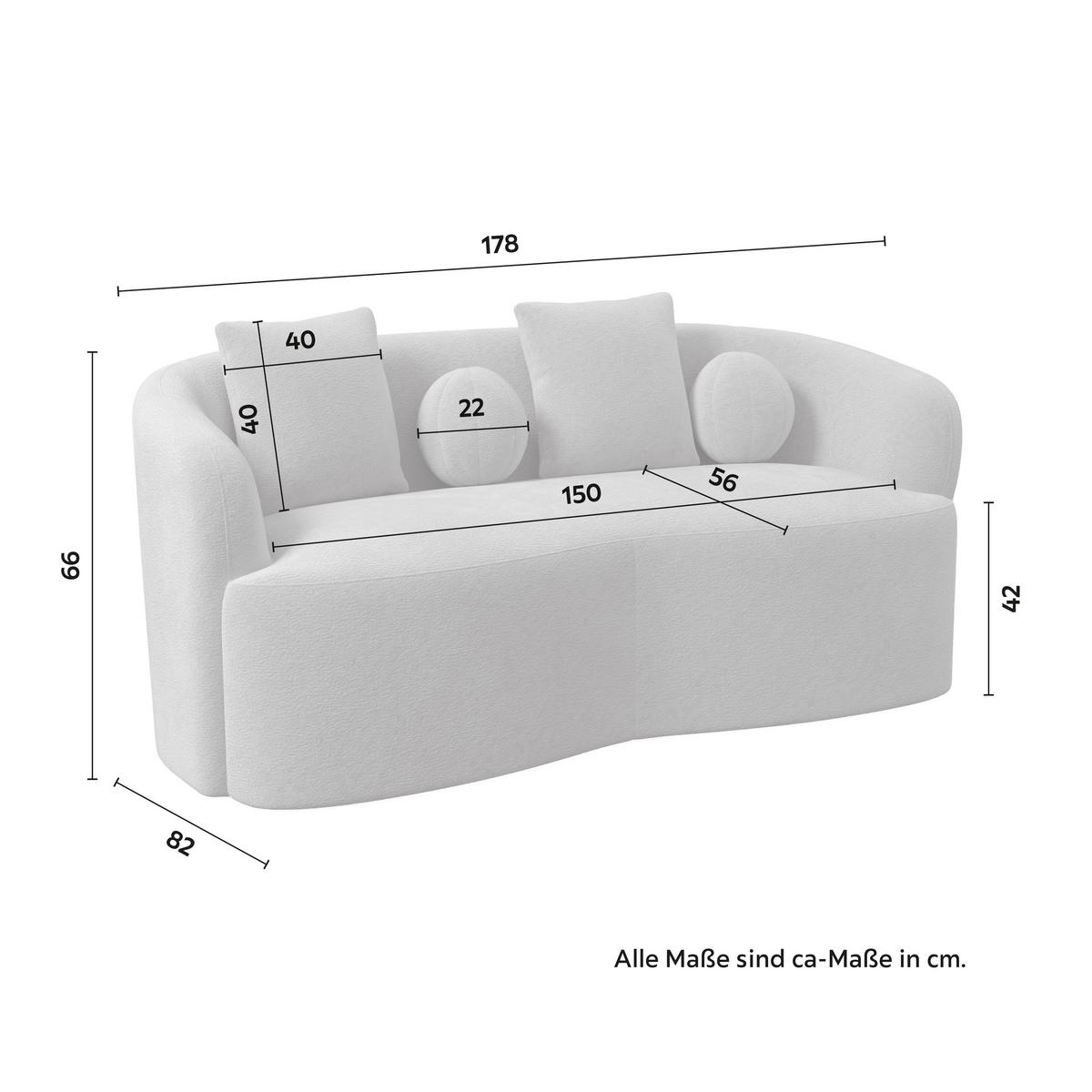 Pohovka JULIE, béžová ženilka, max. 360 kg - béžová, Modern, drevo/textil (178/66/82cm) - Bessagi Home