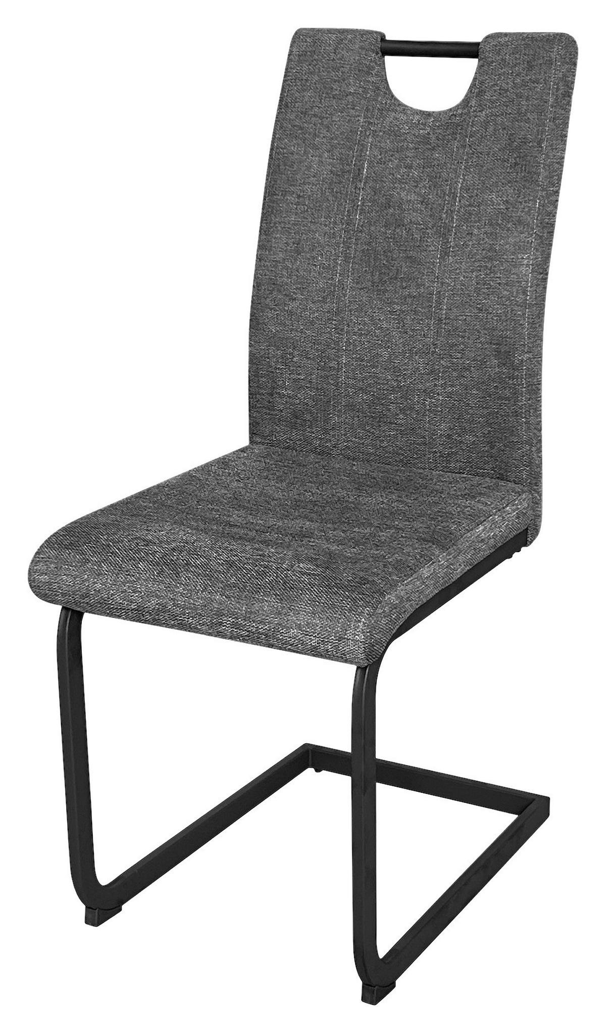 Schwingstuhl-set Banff, Anthrazit, B: 42 Cm - Anthrazit/Schwarz, Design, Textil/Metall (42/97/58cm) - MID.YOU