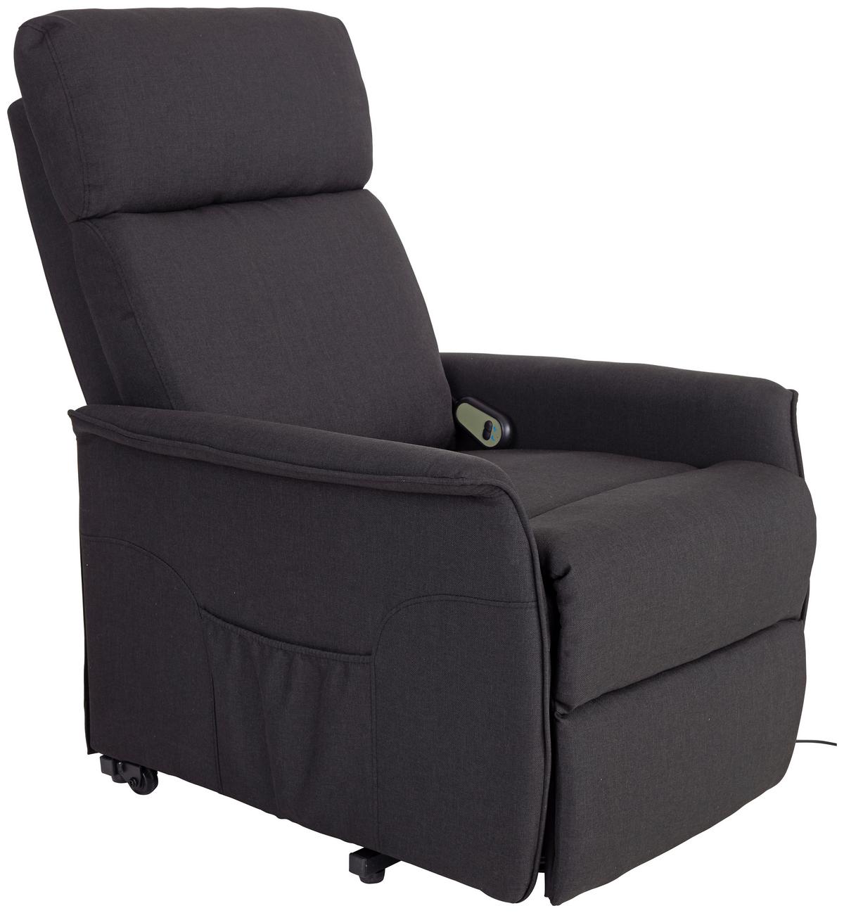 Fernsehsessel Elektrisch Graham Stoffbezug Anthrazit - Anthrazit/Schwarz, KONVENTIONELL, Textil/Metall (66/80-97/90-159,5cm) - Luca Bessoni