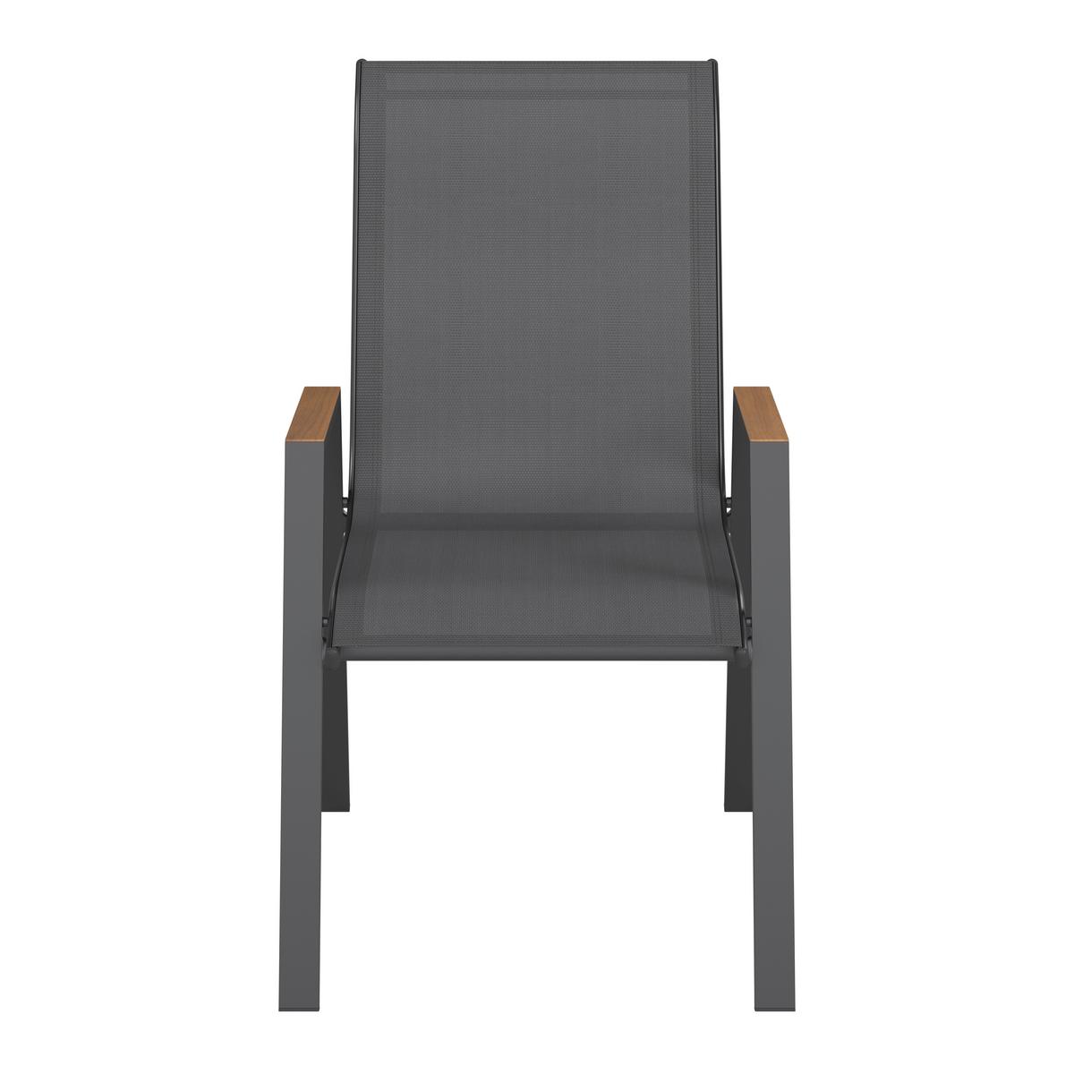 ZAHRADNÍ ŽIDLE DENI 1 - přírodní barvy/antracitová, Basics, kov/textil (54/90/76cm) - Mömax