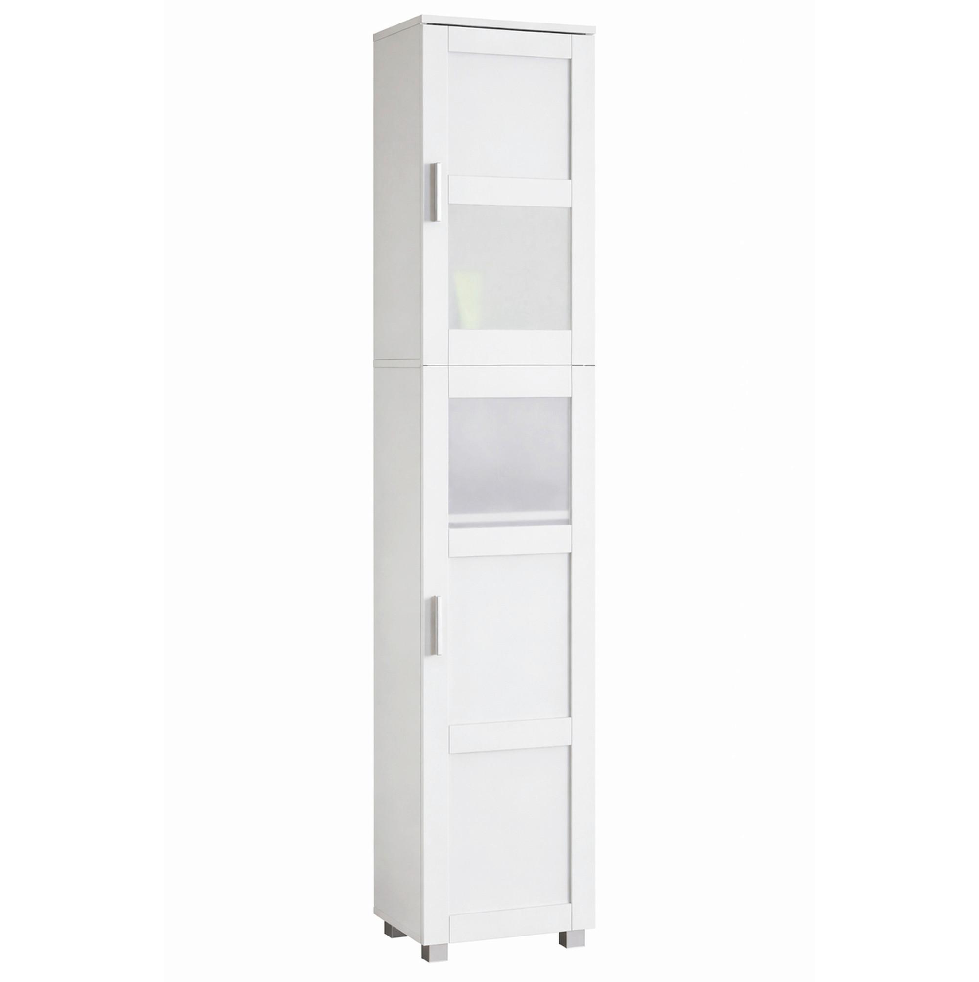 HOCHSCHRANK Nilari Weiß B: 38cm - Weiß, Trend, Glas/Holzwerkstoff (38/165/28cm) - MID.YOU