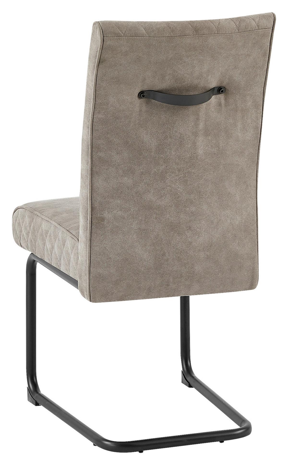 Schwingstuhl-set Maria-Xxl - Taupe/Schwarz, MODERN, Textil/Metall (45/95/60cm) - MID.YOU
