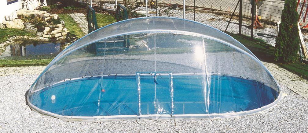 Pooldach Oval BxL: 370x730 cm Kunststoff Transparent - Transparent, Basics, Kunststoff (370/730cm)