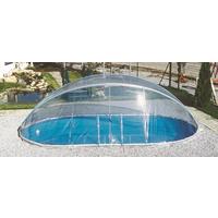 Pooldach Oval BxL: 370x730 cm Kunststoff Transparent - Transparent, Basics, Kunststoff (370/730cm)