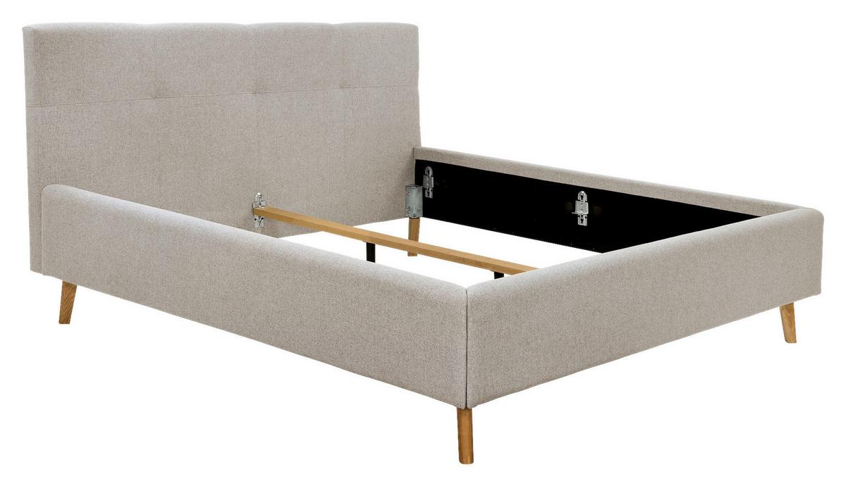 Polsterbett Rossva Lf: 200x200 Beige - Eichefarben/Beige, MODERN, Holz/Textil (200/200cm) - MID.YOU