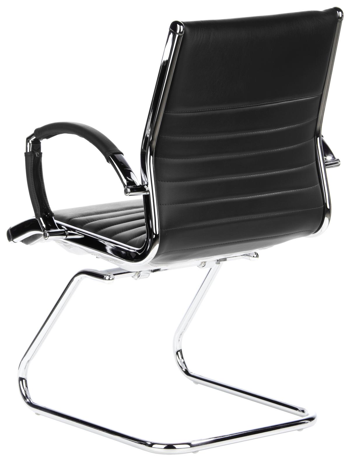 Besucherstuhl Parma V Schwarz - Chromfarben/Schwarz, MODERN, Leder/Textil (62/94/46cm) - MID.YOU